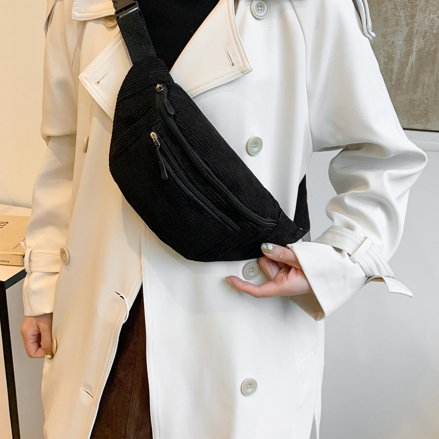 Sac banane velours côtelé femme - Villiers