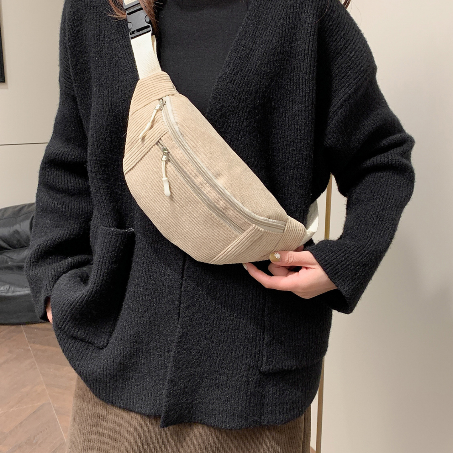 Sac banane velours côtelé femme - Villiers