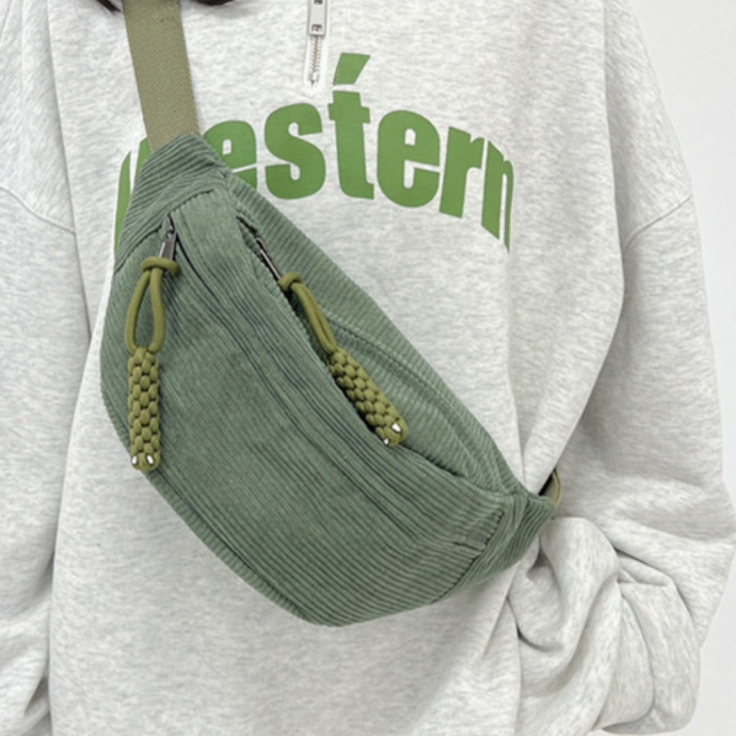 Sac banane velours côtelé femme - Mirabeau