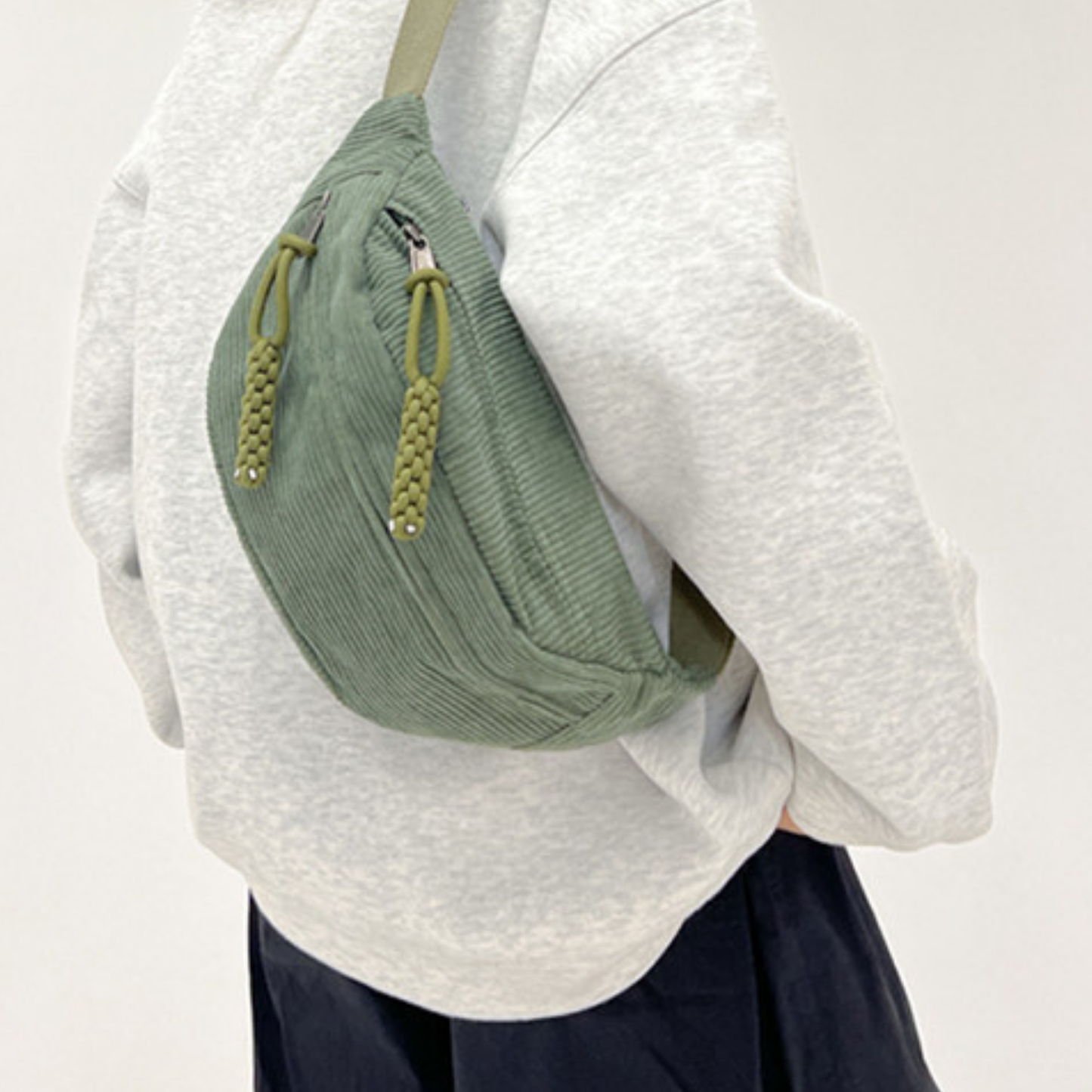 Sac banane velours côtelé femme - Mirabeau